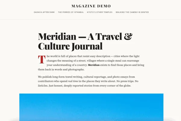 Magazine theme preview